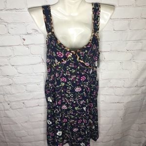 Luna Chix Floral Animal Print Trim Dress Size Small
